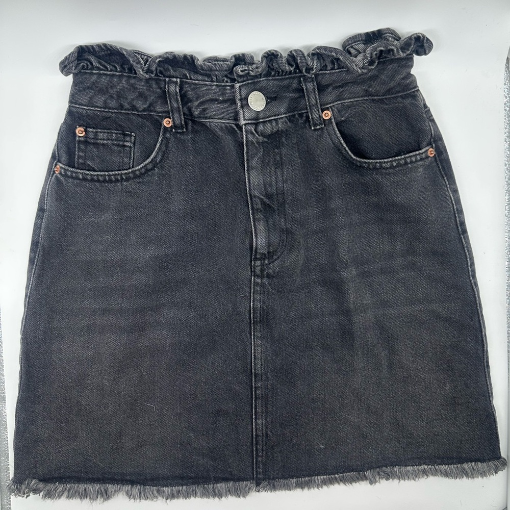 Miss Selfridge Black Ruffled Mini Skirt